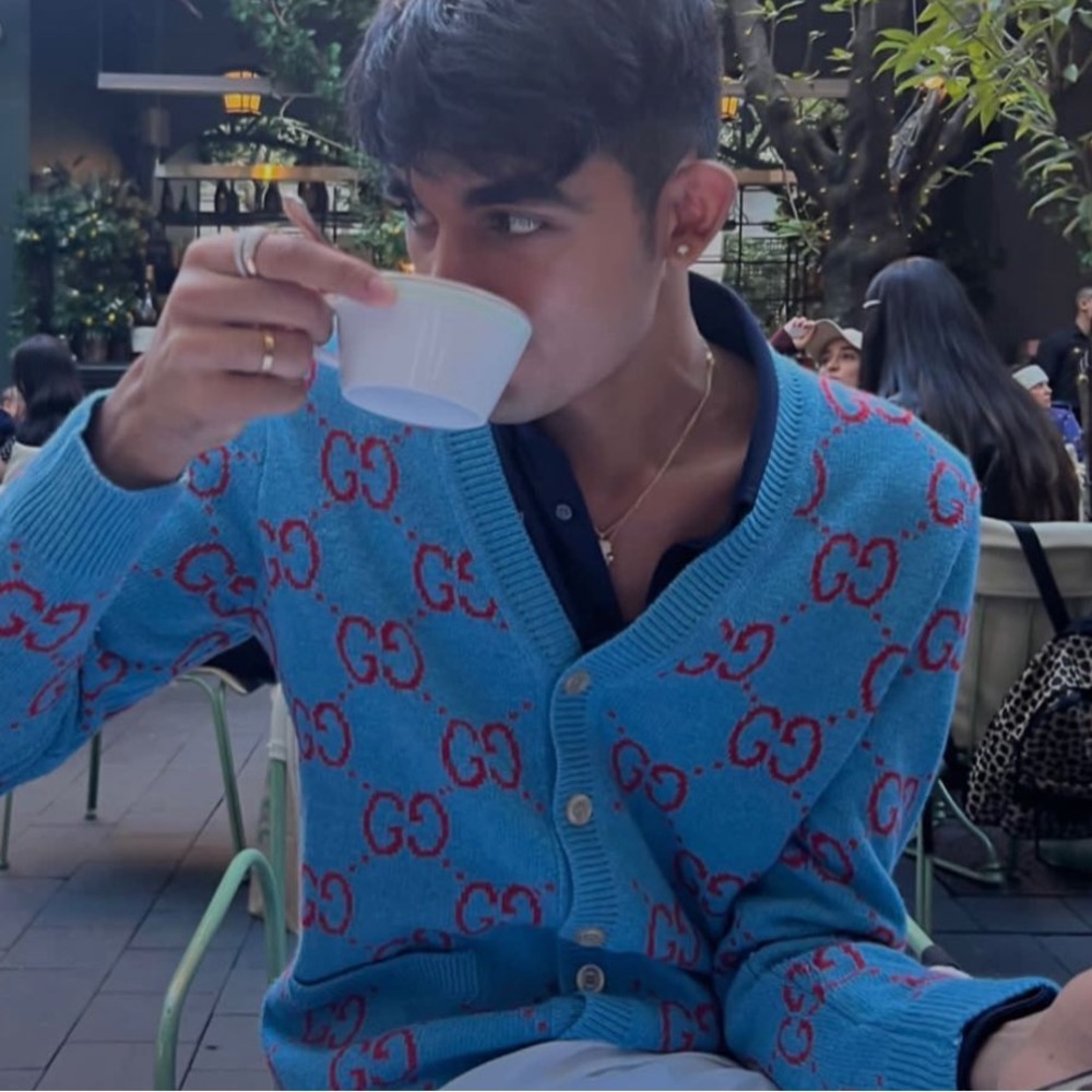 Blue and red Gucci Cardigan